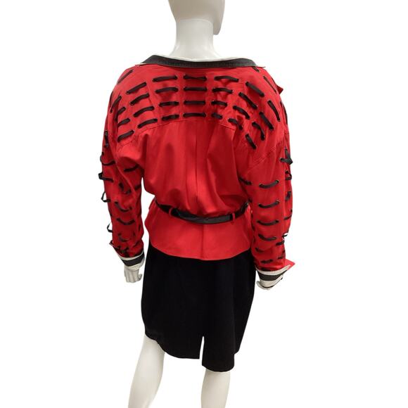 Vintage IIF 3 Piece Suit Women’s SZ S Leather Belt Included Funky Arms With Ties - Picture 4 of 11